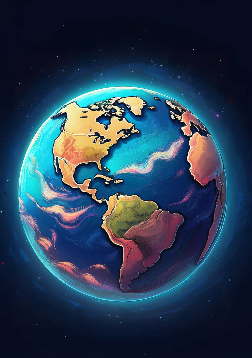 stylize illustration of the earth