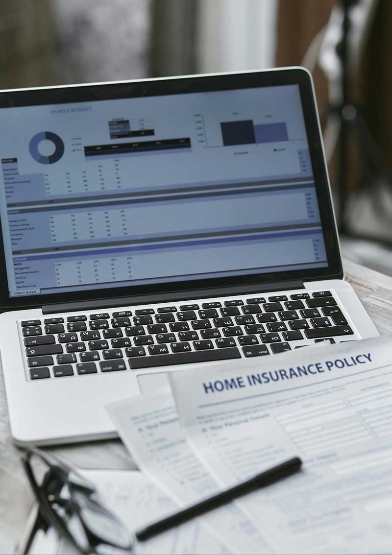 insurance software running on a laptop